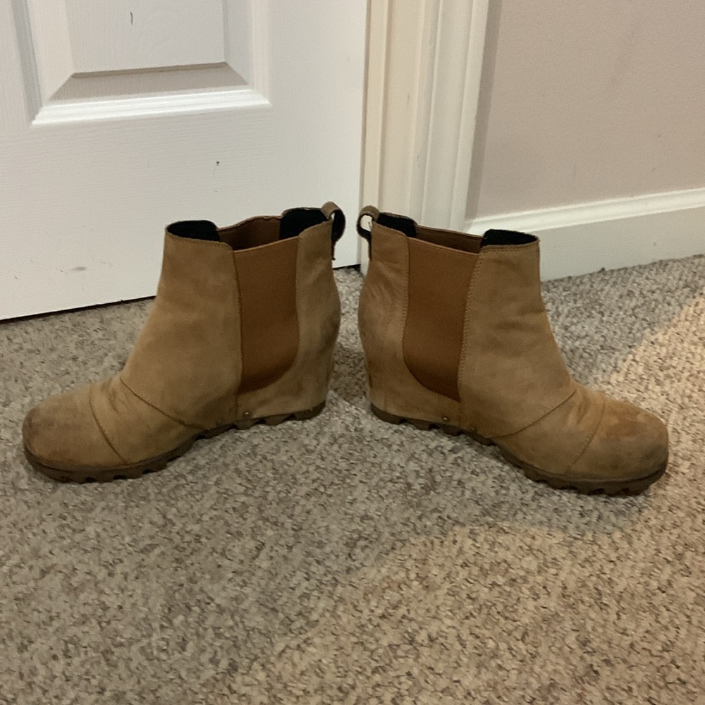 Sorel tan Joan of Artic wedge fall pull on boots sz 9 - Picture 4 of 7